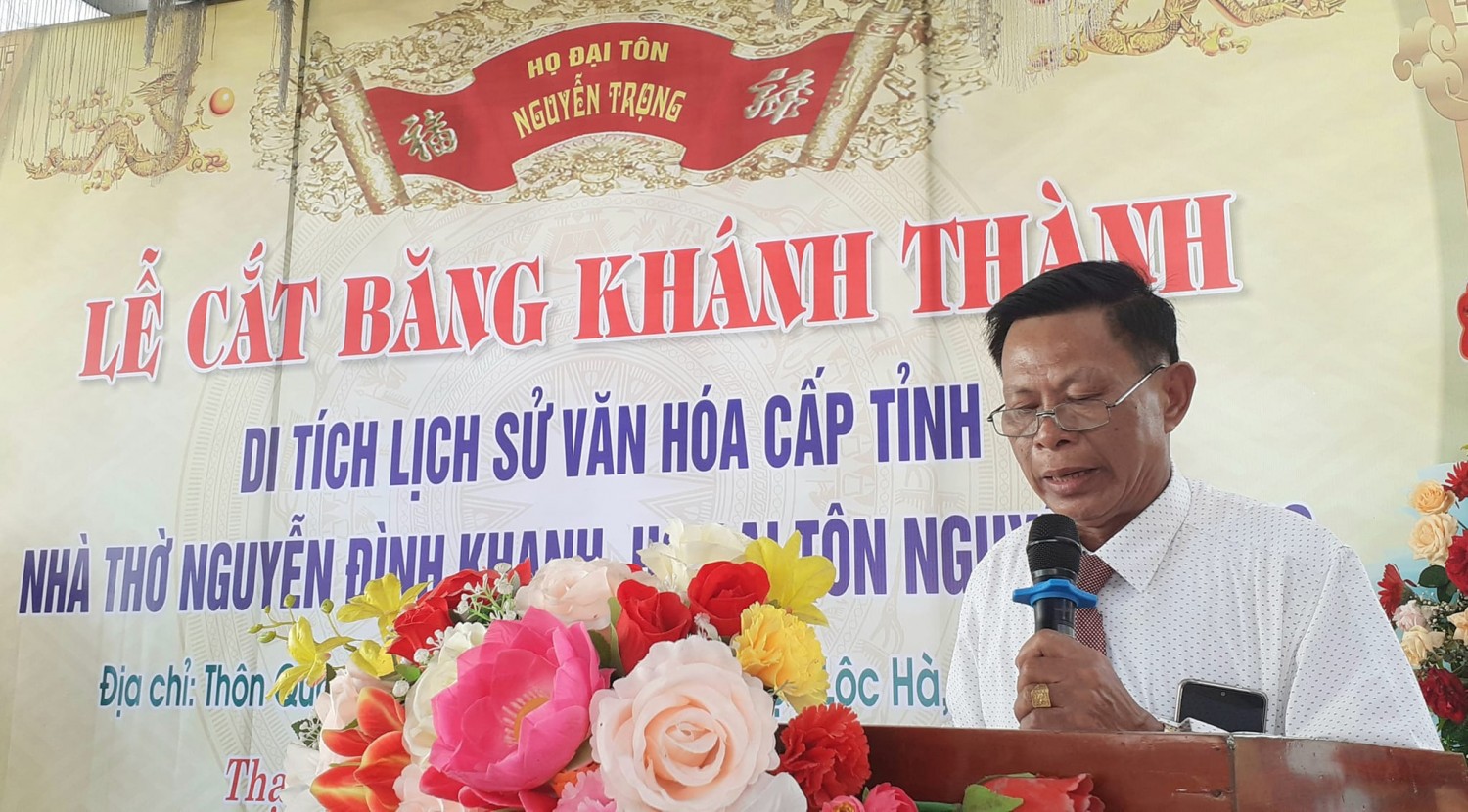 Lễ Khánh thành trùng tu, tôn tạo di tích lịch sử văn hóa cấp tỉnh, nhà thờ Nguyễn Đình Khanh.