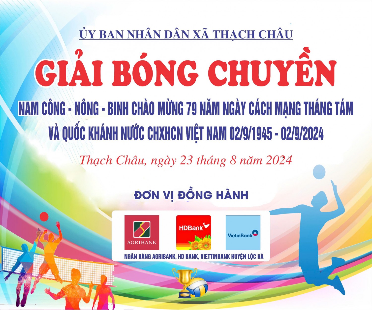 Xã Thạch Châu tổ chức giải bóng chuyền nam công-nông-binh năm 2024!